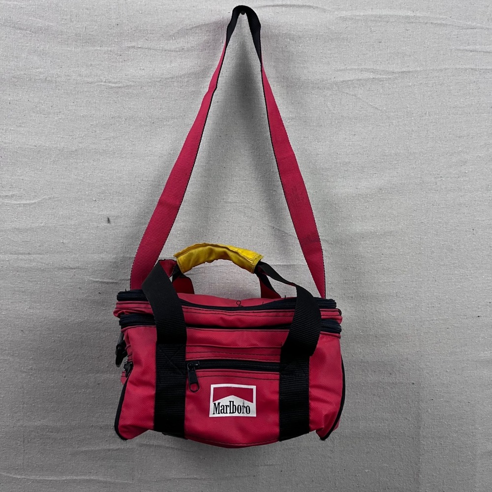 Marlboro Cooler Bag Unisex Small Red Vintage 90s Adventure Team Insulated Gear